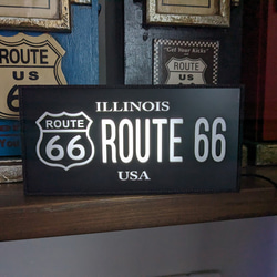 アメリカン イリノイ ルート66 マザーロード ドライブ 標識 サイン 看板 置物 雑貨 LED2wayライトBOX 1枚目の画像