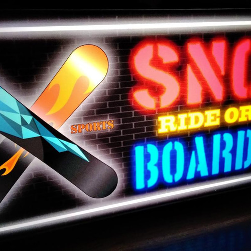 BIG AIR スノーボード 競技 冬スポーツ 看板 置物 雑貨 ライトBOX スノーボード スケーター ボーダー ウインター スポーツ ガレージ