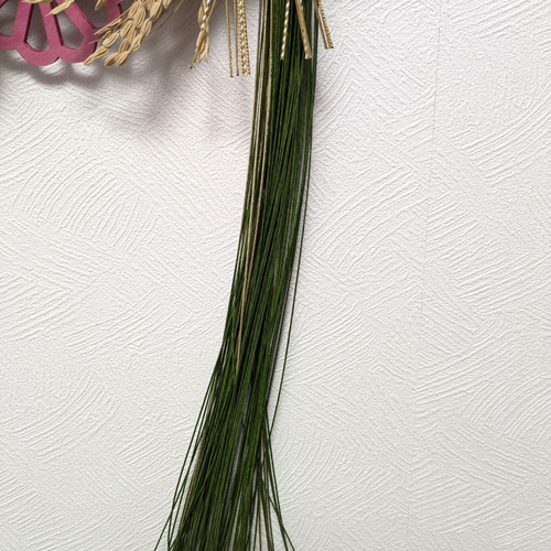 豪華なお正月飾り50cm しめ縄 水引 ダリア 獅子舞 羽子板はね