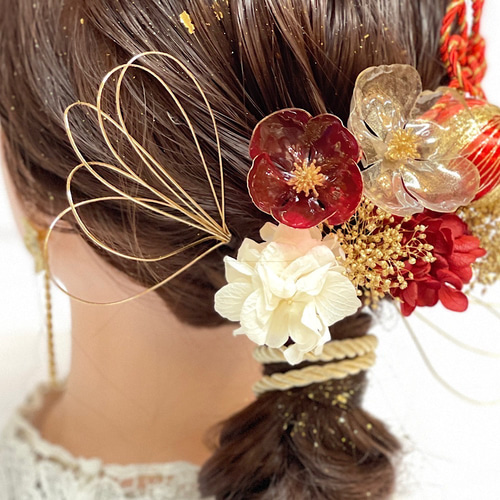 1番人気】白金✖️刺繍リボンの髪飾り 成人式 前撮り 結婚式 色