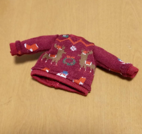 クリスマス 長袖 セーター 服 冬服 リカちゃん 4枚目の画像