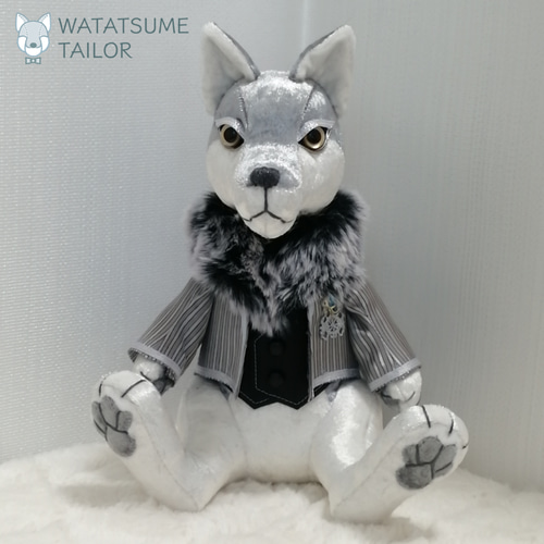ぬいぐるみ 銀狼 ぬいぐるみ 綿爪TAILOR 通販 13062247｜Creema