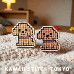 トイプードル【ブローチ】バッチ バッジ ピン 犬 わんちゃん わんこ