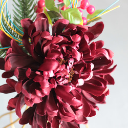 選べる2色【菊の造花付き】コロンと丸いゴールドワイヤーフラワーベースの投げ入れ 19枚目の画像