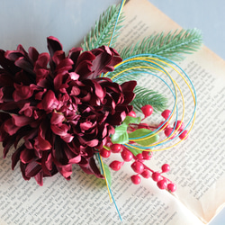 選べる2色【菊の造花付き】コロンと丸いゴールドワイヤーフラワーベースの投げ入れ 7枚目の画像