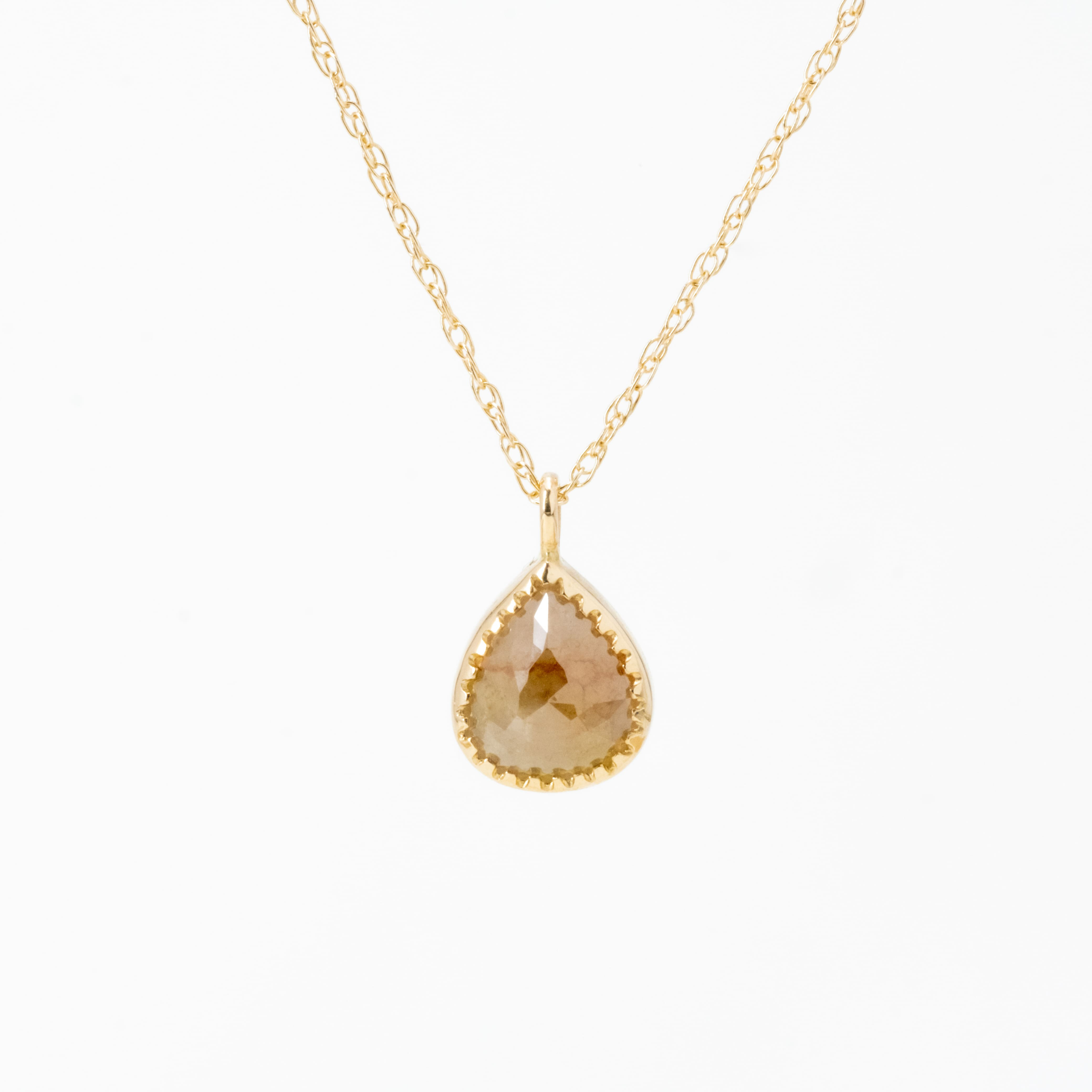 Beige Drop Diamond Necklace