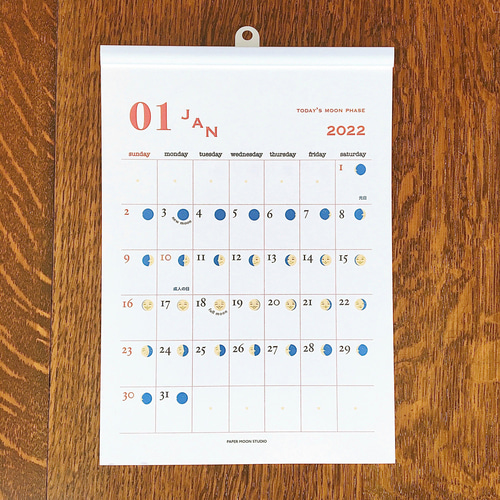 2022お月さまカレンダー カレンダー PAPER MOON STUDIO 通販 13065698