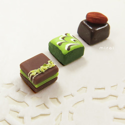 選べる一粒チョコレートピアス/イヤリング 3個セット　p-0600シリーズ 4枚目の画像