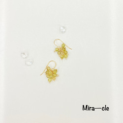 14kgf★天然石【ペリドット】ピアス ～Mira-cle～ 1枚目の画像
