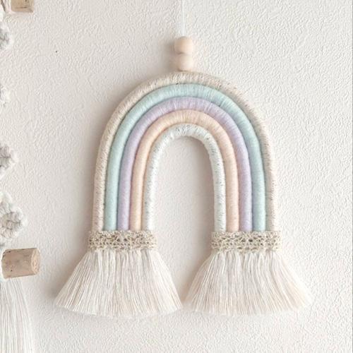 マクラメレインボー サイズL タペストリー・壁掛け Sae.macrame 通販  