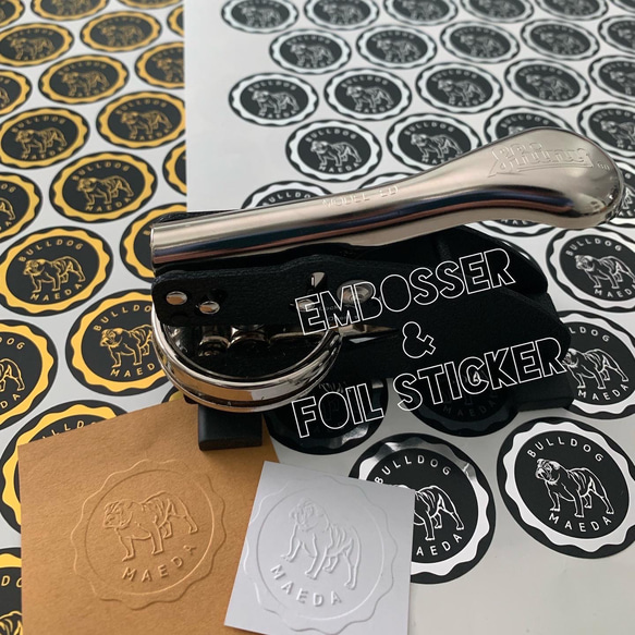 真鍮エンボススタンプ　フルオーダー可能　真鍮プレートシャイニー エンボッサー Embossing Seal 8枚目の画像