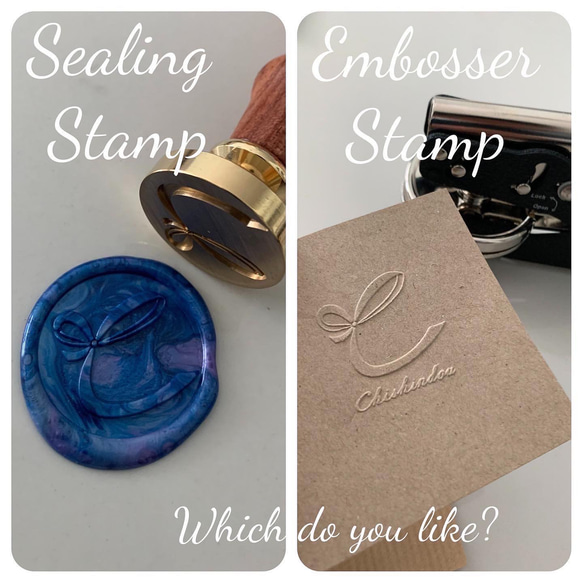 真鍮エンボススタンプ　フルオーダー可能　真鍮プレートシャイニー エンボッサー Embossing Seal 10枚目の画像