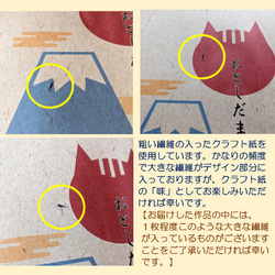 おとしだま袋６枚入り【富士山と初日の出、時々ねこ】２つ折りにしたお札が入ります。 9枚目の画像