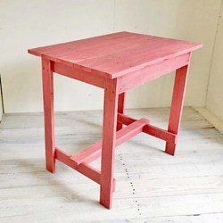 デスク｜ライトグレー｜パソコンデスク｜薄塗りモルタル｜三角脚