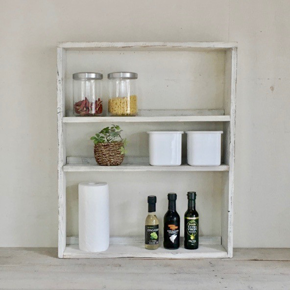 リサイクルウッド☆スパイスシェルフ ホワイト　RW0138-WT