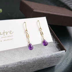 [Amethyst] 紫水晶可愛單隻耳環 第4張的照片