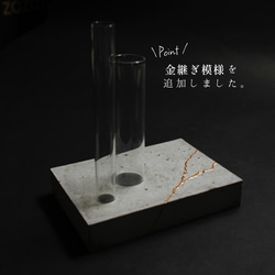 【リニューアル】ガラスの一輪挿し（２管）　フラワーベース　花器 シンプル　fb002 2枚目の画像
