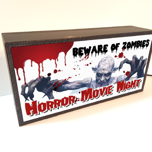 ホラー ゾンビ 死 映画 シネマ ビデオ DVD 看板 置物 雑貨 ライトBOX
