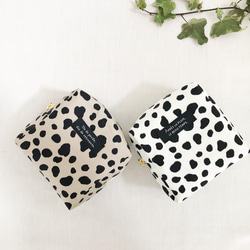 マチ幅選べる！ダルメシアン柄/化粧ポーチ/コスメポーチ/前ウエット