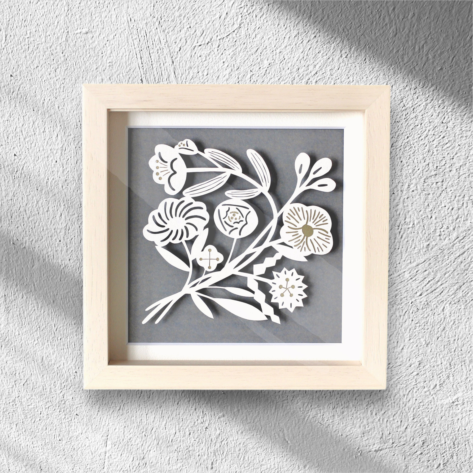 額装切り絵『あの子の夢の中で咲く花』 切り絵 nopico 通販