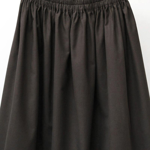 ●【オーダー品】シックで柔らかな着心地 コットンビエラのスカート｜ダークブラウン 6枚目の画像