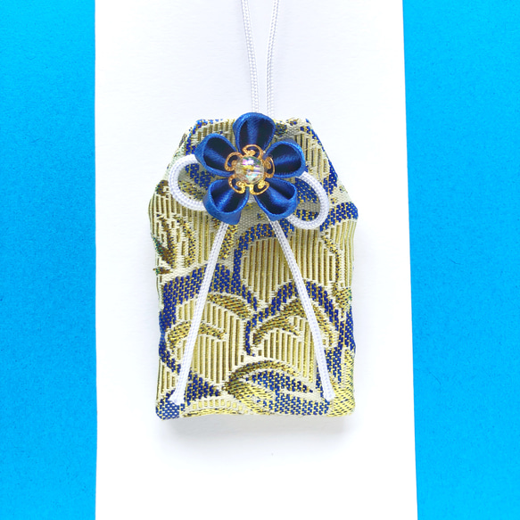 （青い桜）元巫女の花のお守り袋 1枚目の画像