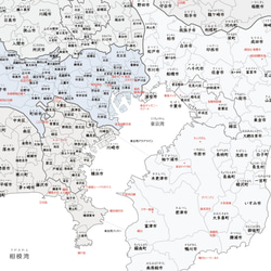 【グレイッシュブルー】 関東地図 ポスター 市町村名 読み仮名付き 知育 A2サイズ 3枚目の画像