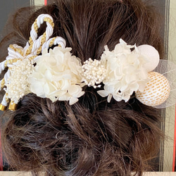 髪飾り プリザーブドフラワー 成人式 卒業式 結婚式 前撮り ヘッドパーツ 3枚目の画像