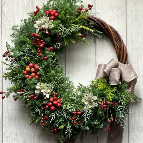 ⭐️森林浴の香り⭐️シンプル赤い実のクリスマスリース