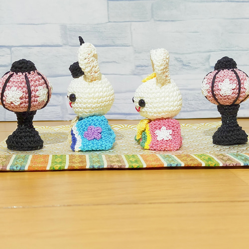 雛人形 おひなさま あみぐるみ ハンドメイド 手編み 編み物 かぎ編み