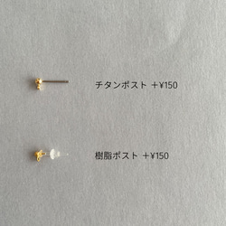 梭織花邊和珠子耳環 顏色 綠色×海軍藍 *可更改為耳環 第6張的照片