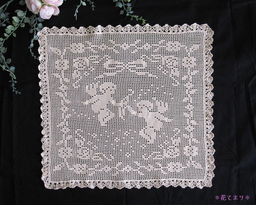 レース編み 天使のレースパネル *カフェカーテン タペストリー