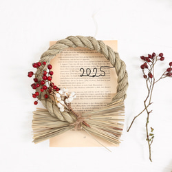 2025 しめ縄 しめ縄リース ドライフラワー ナチュラル お正月 飾り