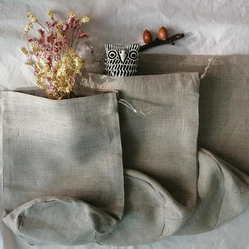 ハンドメイド／ざっくり厚手リネンのキッチンクロス 2枚 決定づけ 