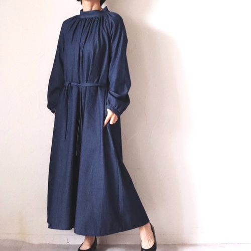 【未使用品】BRIEFING 3Dロゴ　ハイネック　ワンピース　ネイビー　M セール】 強撚スムース ハイネック5分袖カットソーワンピース