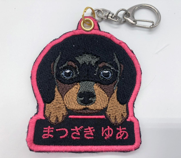 ネコちゃん　ワンちゃん　犬猫　キーホルダー　刺しゅうワッペン　ネームワッペン　アイロン　オリジナルハンドメイド品 13 1枚目の画像