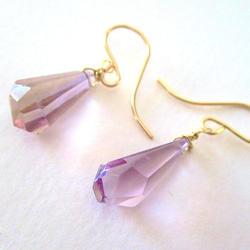 珠寶碎片耳環 紫黃晶 第3張的照片