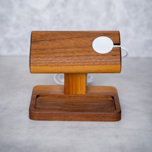 アップルウォッチ2本掛けスタンド【ウォルナット】 その他インテリア