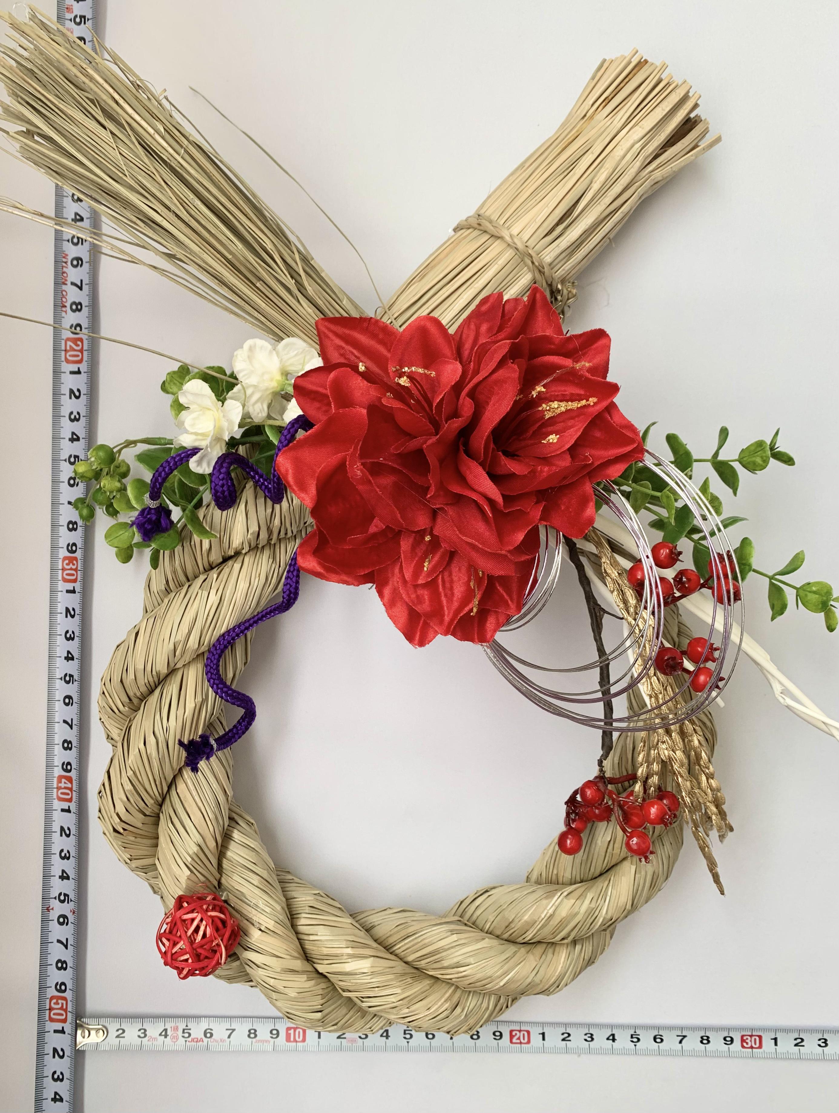 お正月リース♪No.19 しめ縄リース、お正月飾り、造花No.19