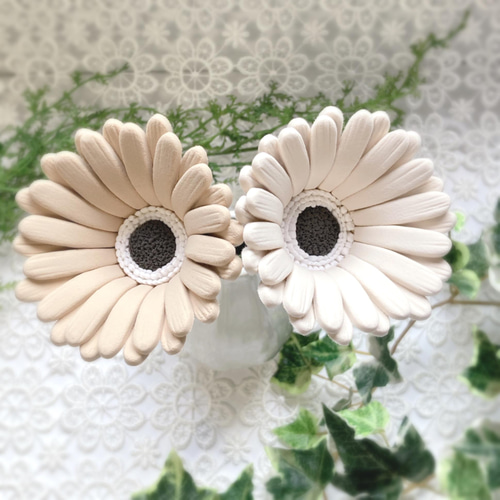 ガーベラ ブラウン 2本セット クレイフラワー アートフラワー