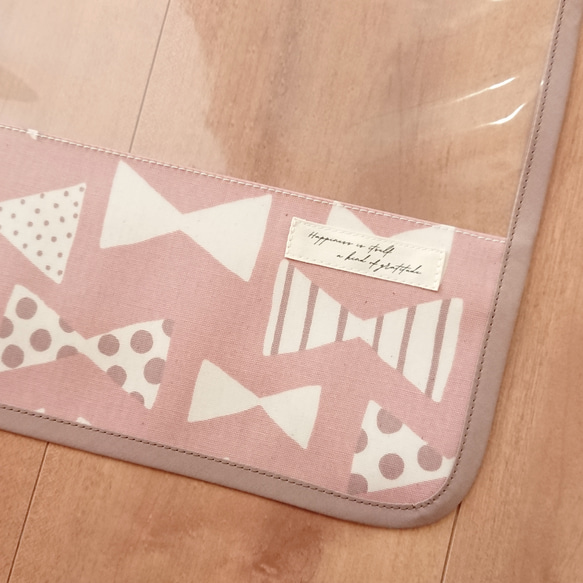 ランドセルカバー♡透明PKリボン柄×ココア色*女の子 通学に♪入園入学