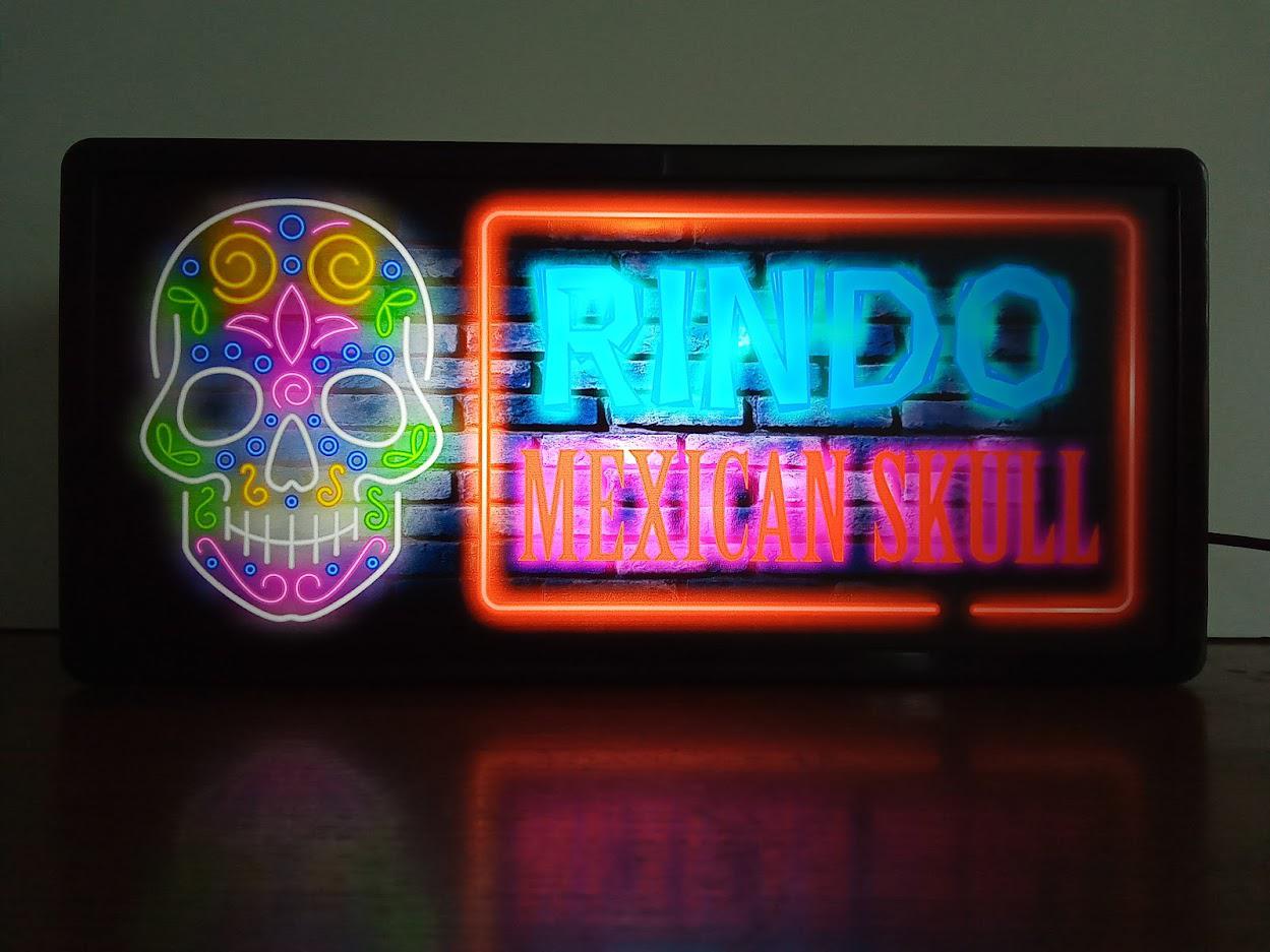 メキシコ メキシカンスカル テキーラ カーニバル 酒 カフェ バー サイン 看板 置物 雑貨 LED2wayライトBOX