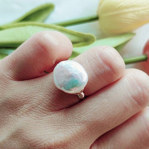 *14K PT パールリング バブル パール リング Bubble Pearl Ring （Liala） 全1種