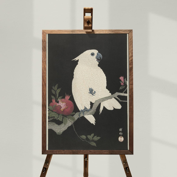 【NO.320】白いオウムと柘榴の日本画アートポスター鳥和柄☆和モダンお正月昭和レトロ和室インテリアB4B3B2A2A1 10枚目の画像