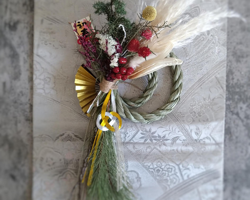 Creema限定 超早割価格】しめ縄×スワッグ-2wayしめ縄 スワッグ部分S