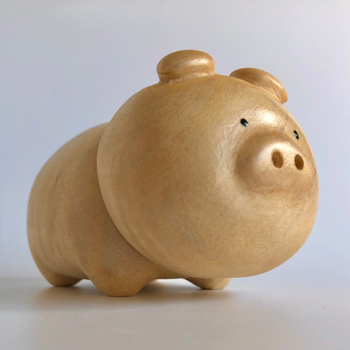ようじが出る木彫りのブタ〈横〉 その他置物 ケージー工房 通販