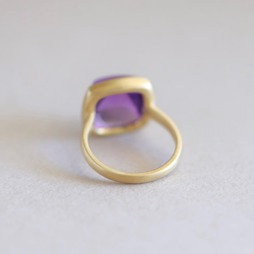 Sugar】K18 アメジスト シュガーローフカット ドロップのような天然石  