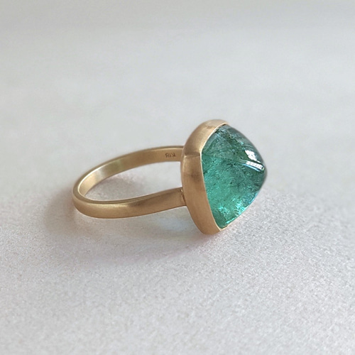 Sugar】K18 グリーントルマリン シュガーローフカット ドロップ