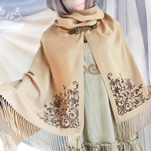 デザインマフラーストール 「フロレスク」 ストール 方原＊刺繍屋