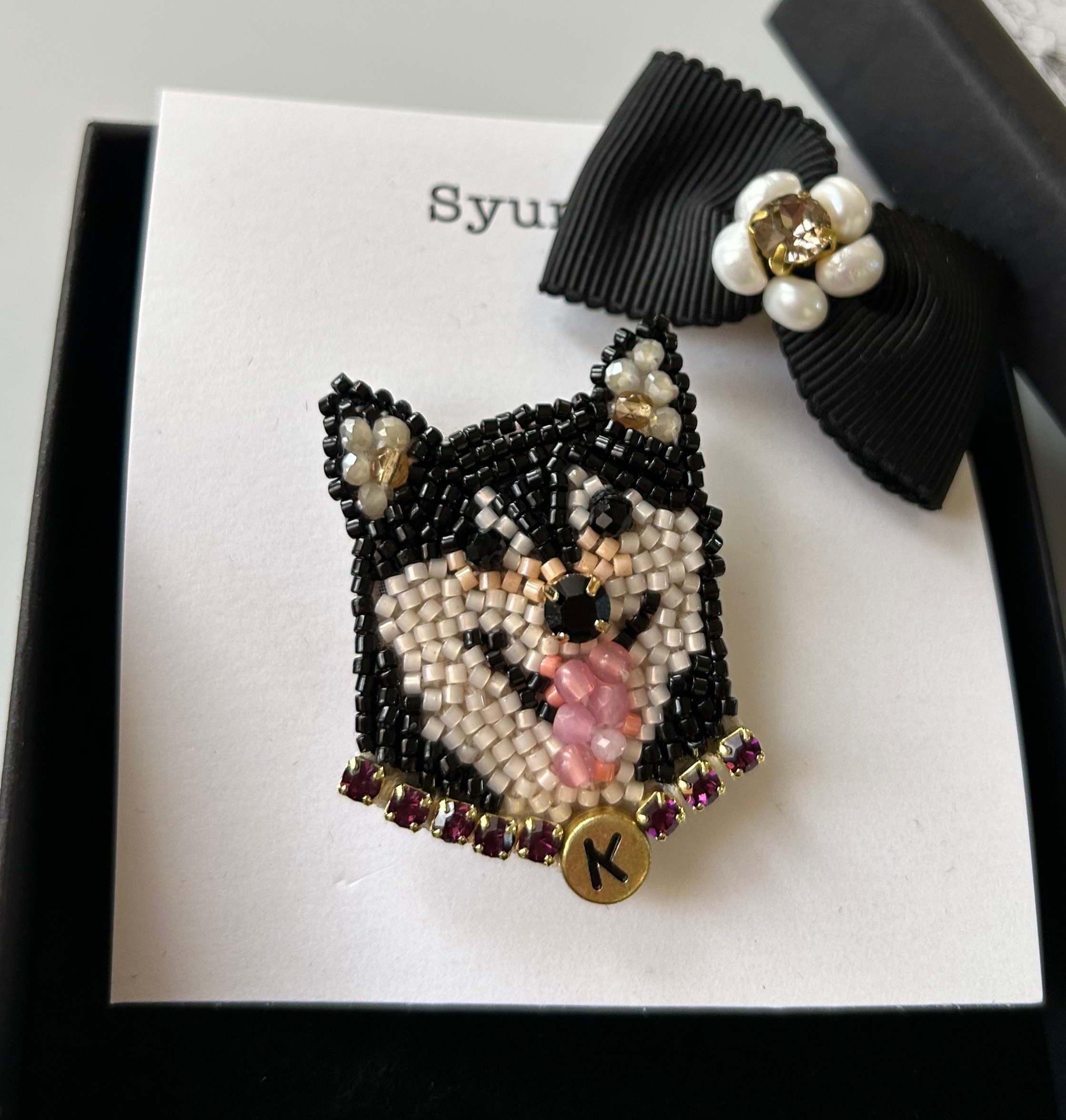 My Dog collection☆ワンちゃんのビーズ刺繍ブローチ ブローチ beads 